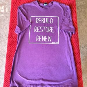 District Very Important Graphic Purple Tee, Size Medium